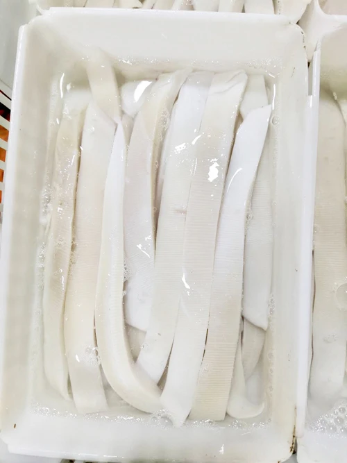 Frozen Squid Strips skin off